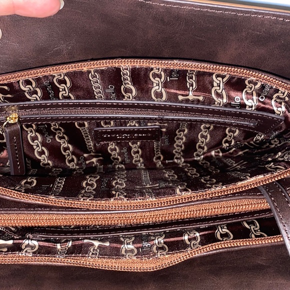 Tignanello Mojave X-body Brown and Caramel Leather Cross Body Bag - Picture 10 of 15